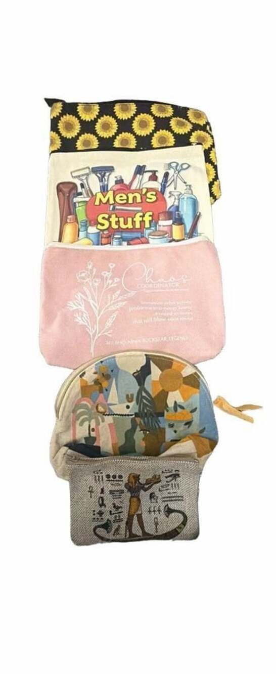 Cosmetic Pouch Set Assorted Makeup Bags Lot of 6